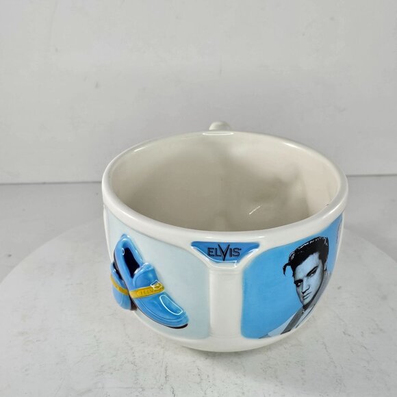 Elvis Presley Ceramic Mug With Blue Suede Shoes Design Collectible 1999 By Vando - Picture 2 of 8
